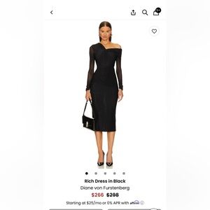 Diane Von Furstenberg Black Midi Dress